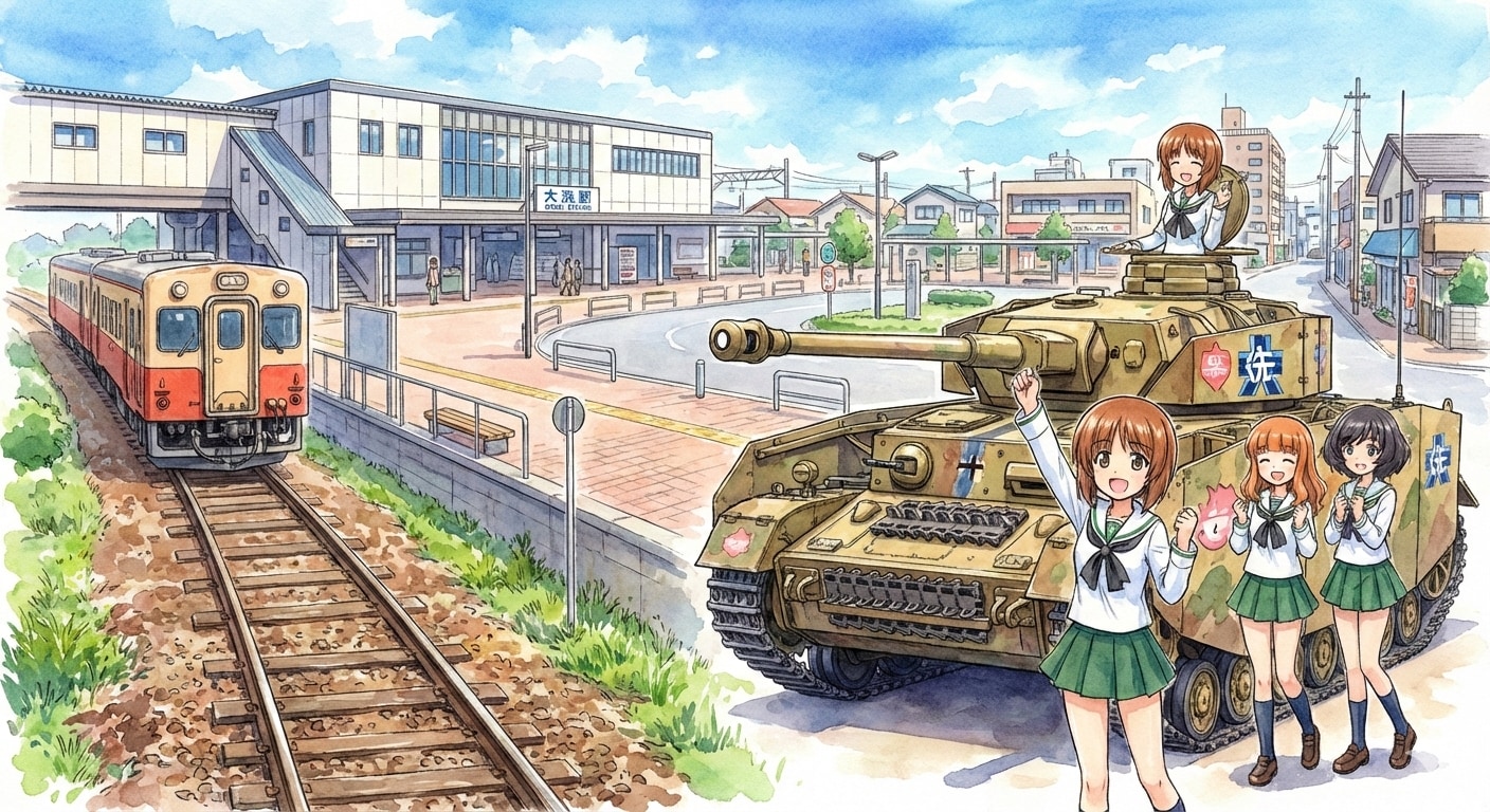 駅前に戦車がある光景（2） | の人気AIイラスト・グラビア