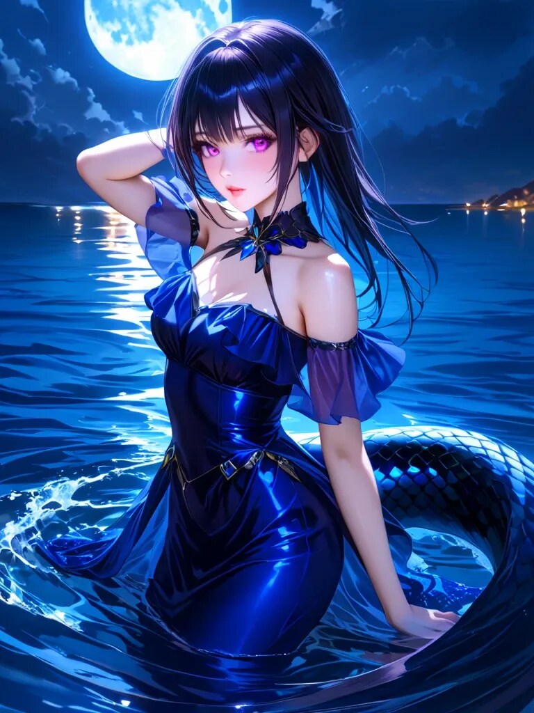 夜の海とマーメイド