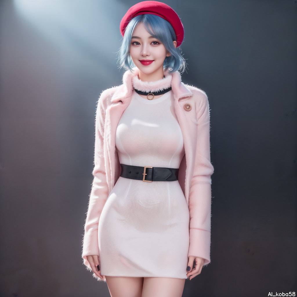 Vol170_keyhole Knit Dress and fully coat