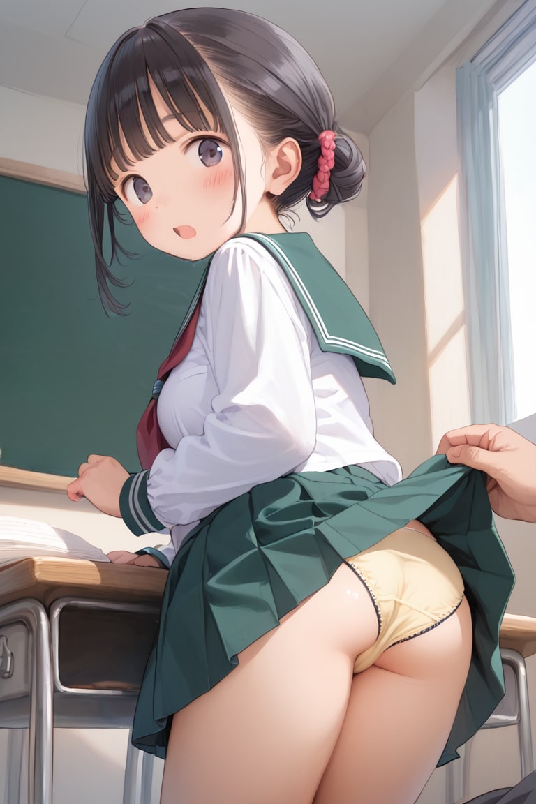 【サンプル】セーラー服〇リJ〇ちゃんたちのパンツチェック（6枚）