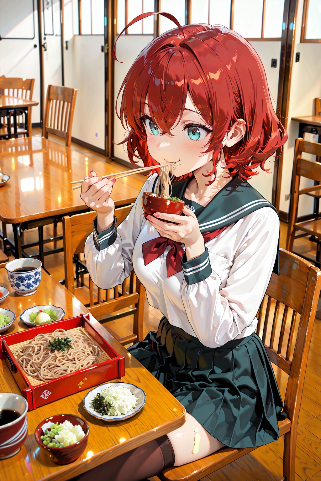 学食でざるそばの織ちゃん