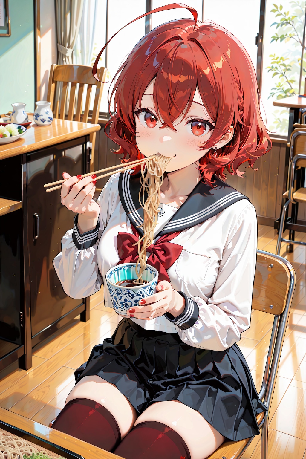 学食でざるそばの織ちゃん