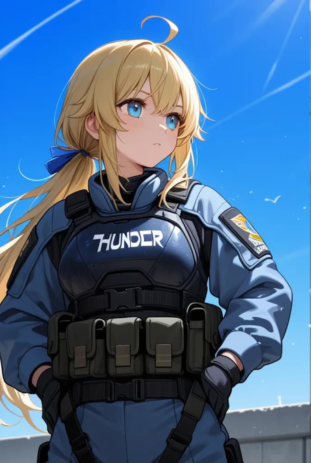 青空の下、武装少女が立つ✨