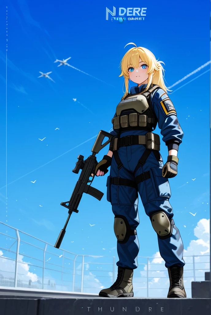 青空の下、武装少女が立つ✨ | の人気AIイラスト・グラビア