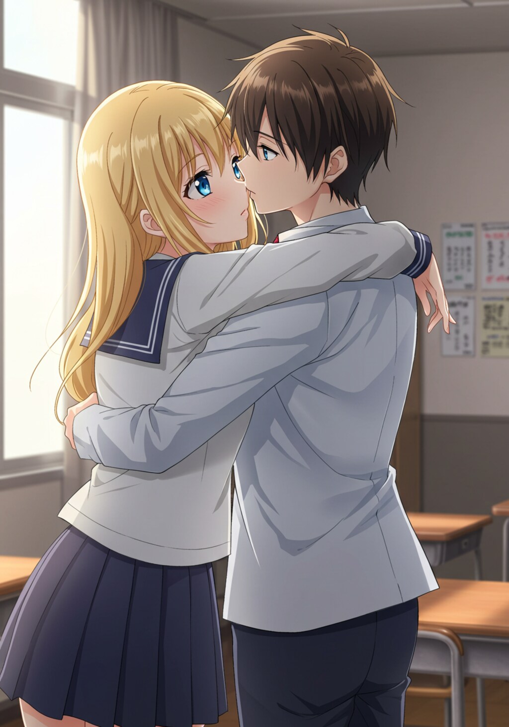 教室でイチャイチャ