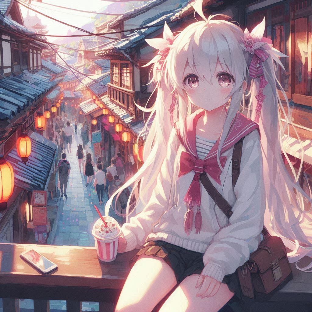 白髪の可愛い女の子【312】 | の人気AIイラスト・グラビア