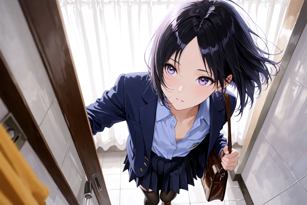 黒髪ちゃん（高等部水泳部員、中等部では全中経験者）
