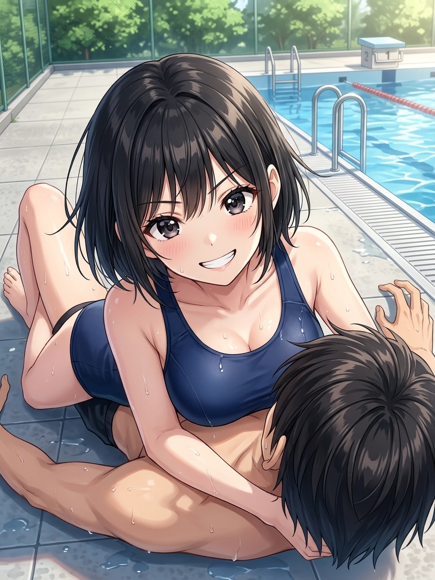 【アスカ】プールでじゃれ合う幼馴染