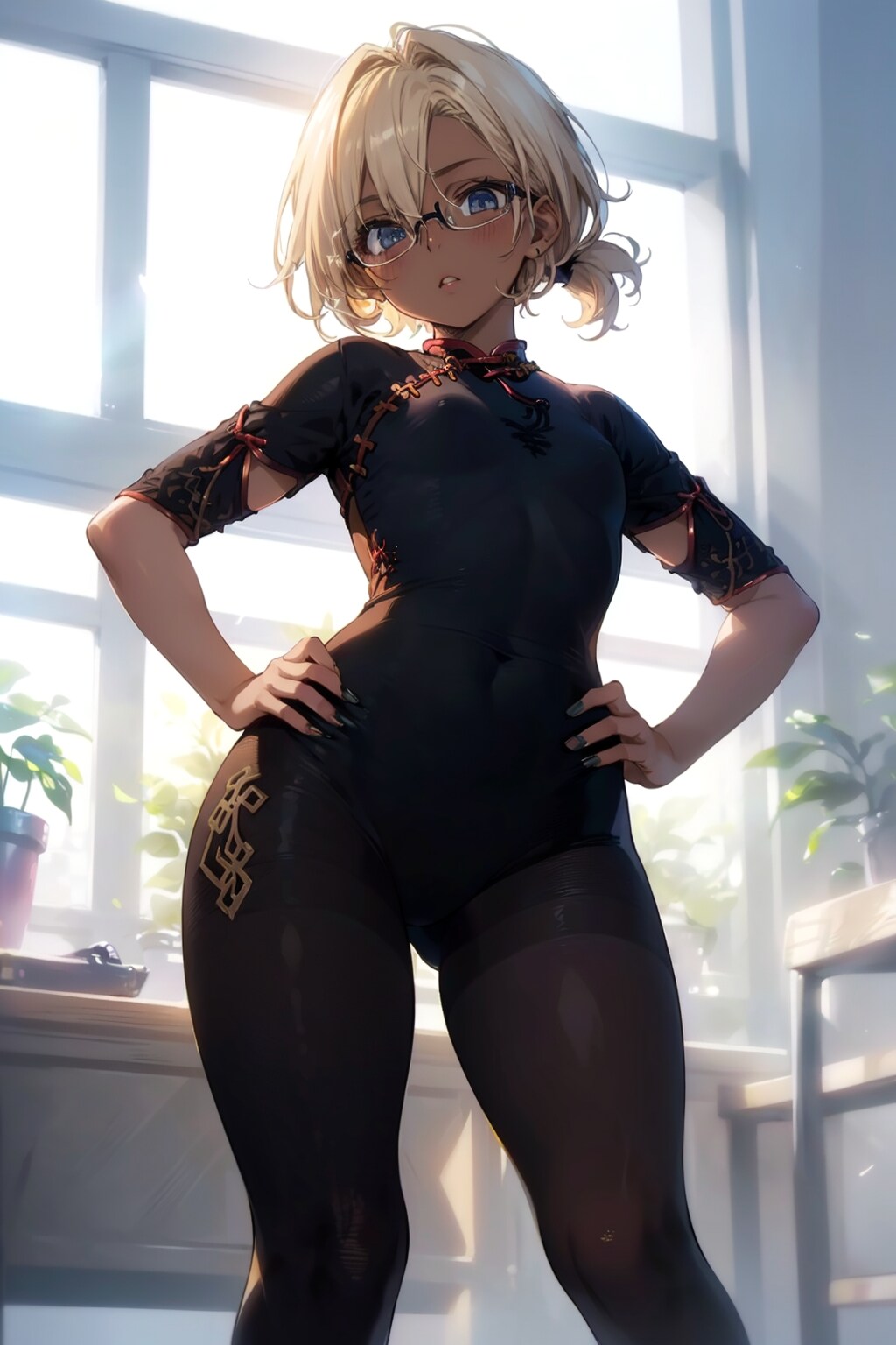 チャイナドレスっぽい眼鏡っ娘 | の人気AIイラスト・グラビア