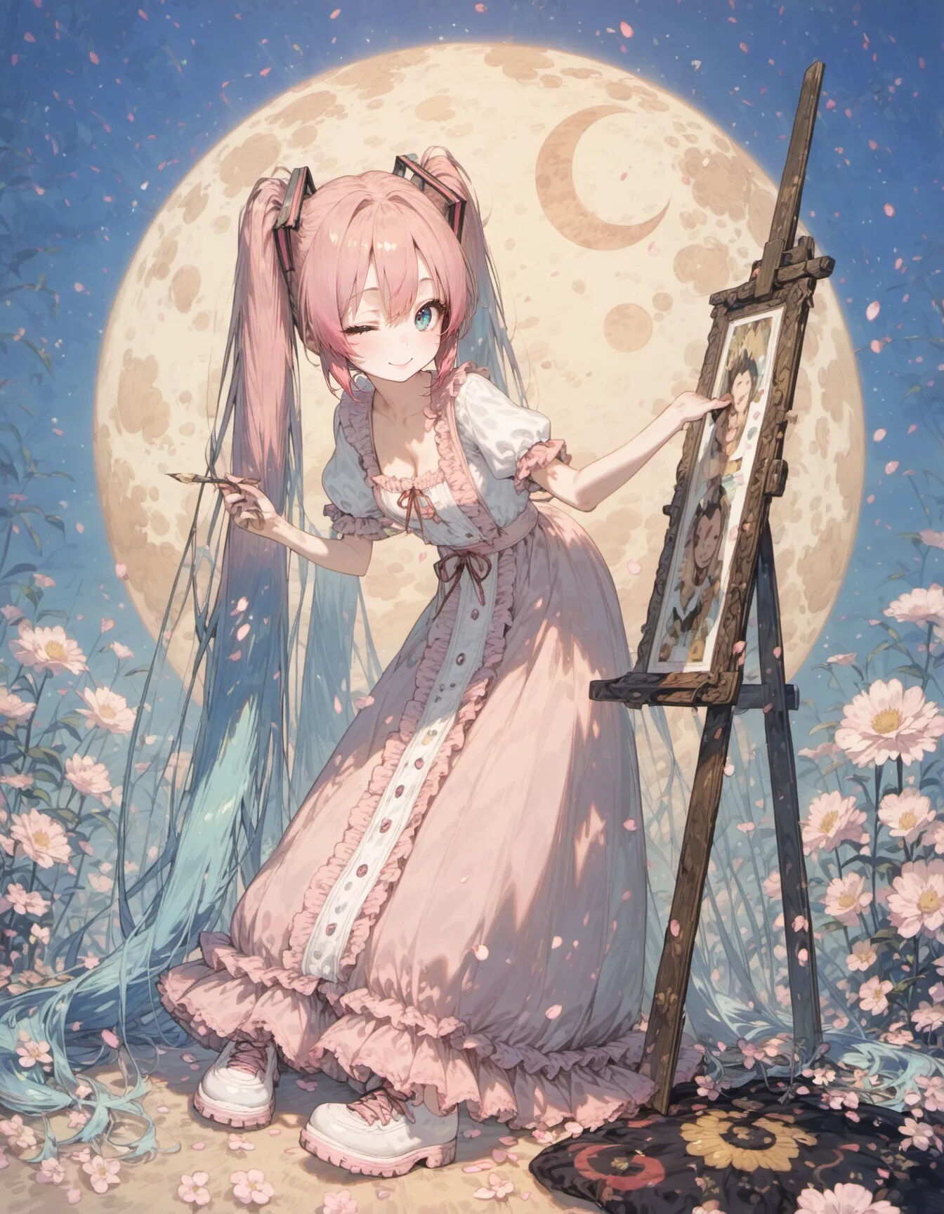 Painting the Moonlight | の人気AIイラスト・グラビア