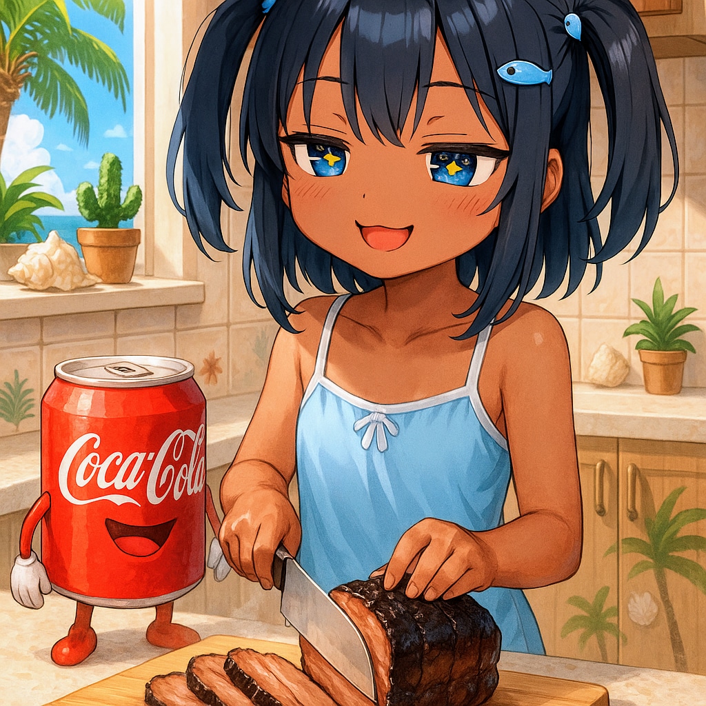 豚肉のコーラ煮を作って食べるこなつちゃん