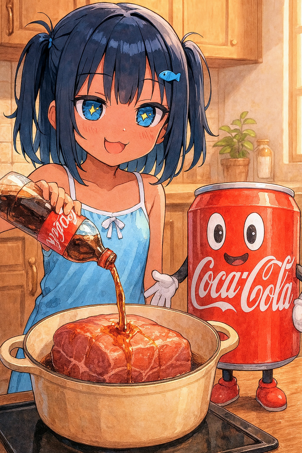 豚肉のコーラ煮を作って食べるこなつちゃん