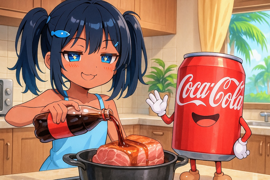 豚肉のコーラ煮を作って食べるこなつちゃん