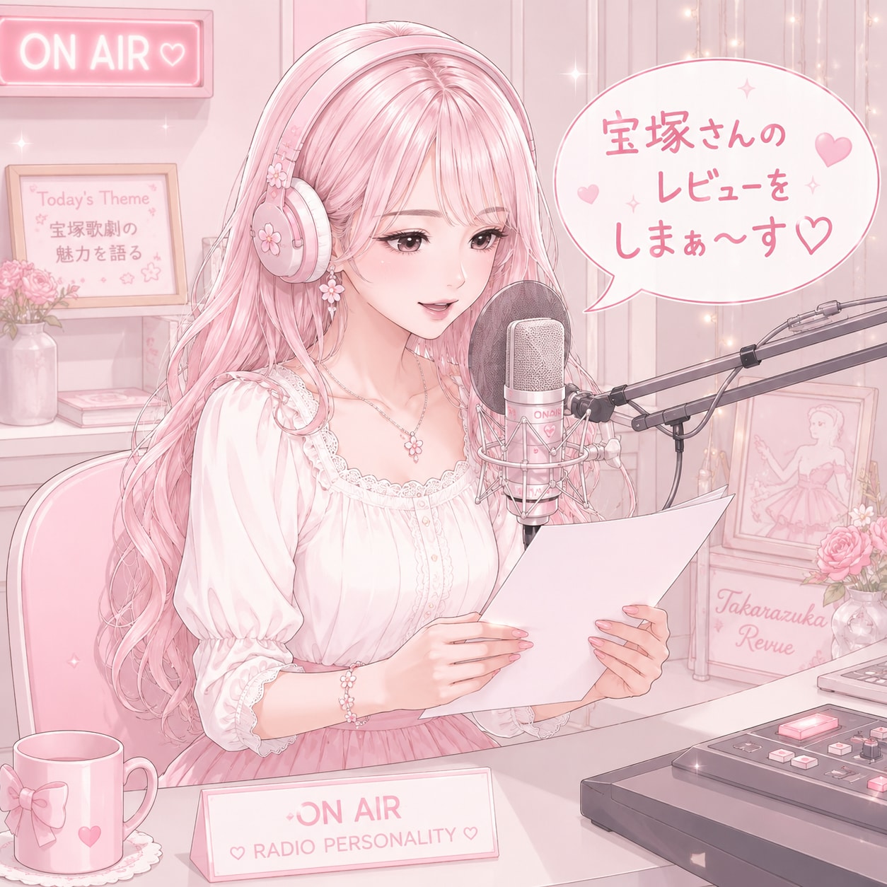 レビューをするピンクちゃん | の人気AIイラスト・グラビア