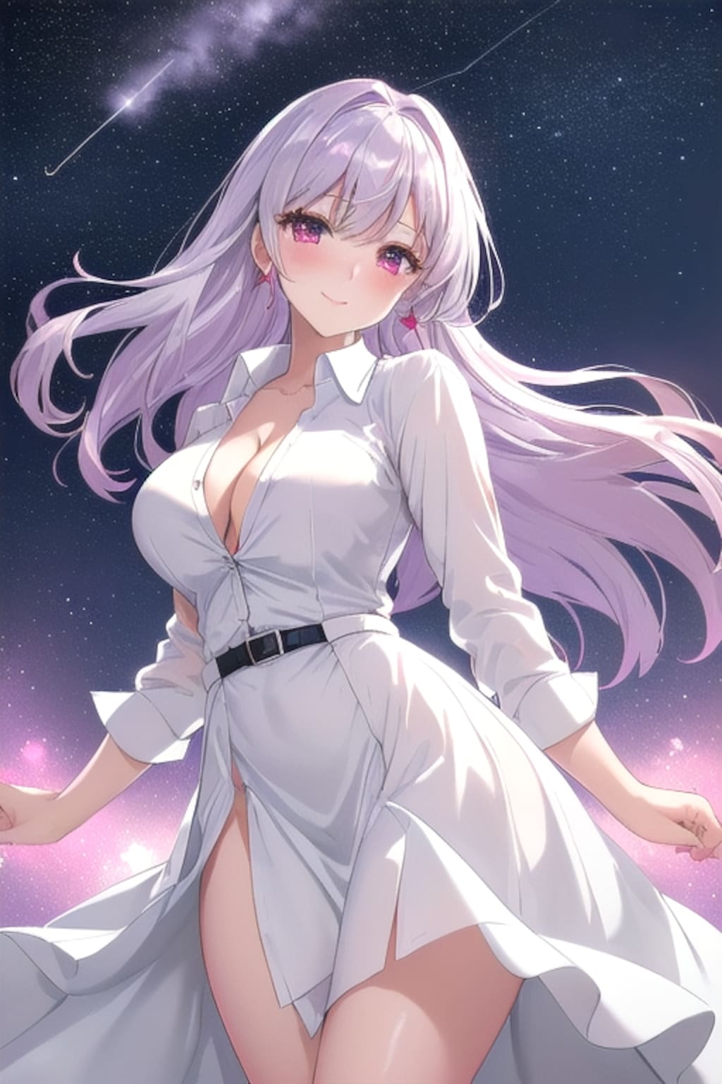 星空の下で舞う美少女01