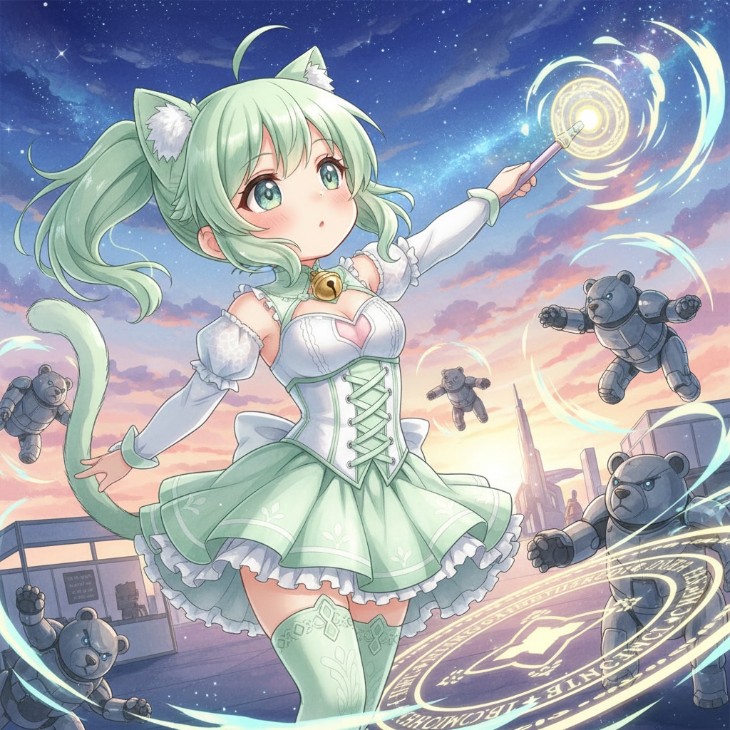 みどツイにゃん。魔法少女 | の人気AIイラスト・グラビア