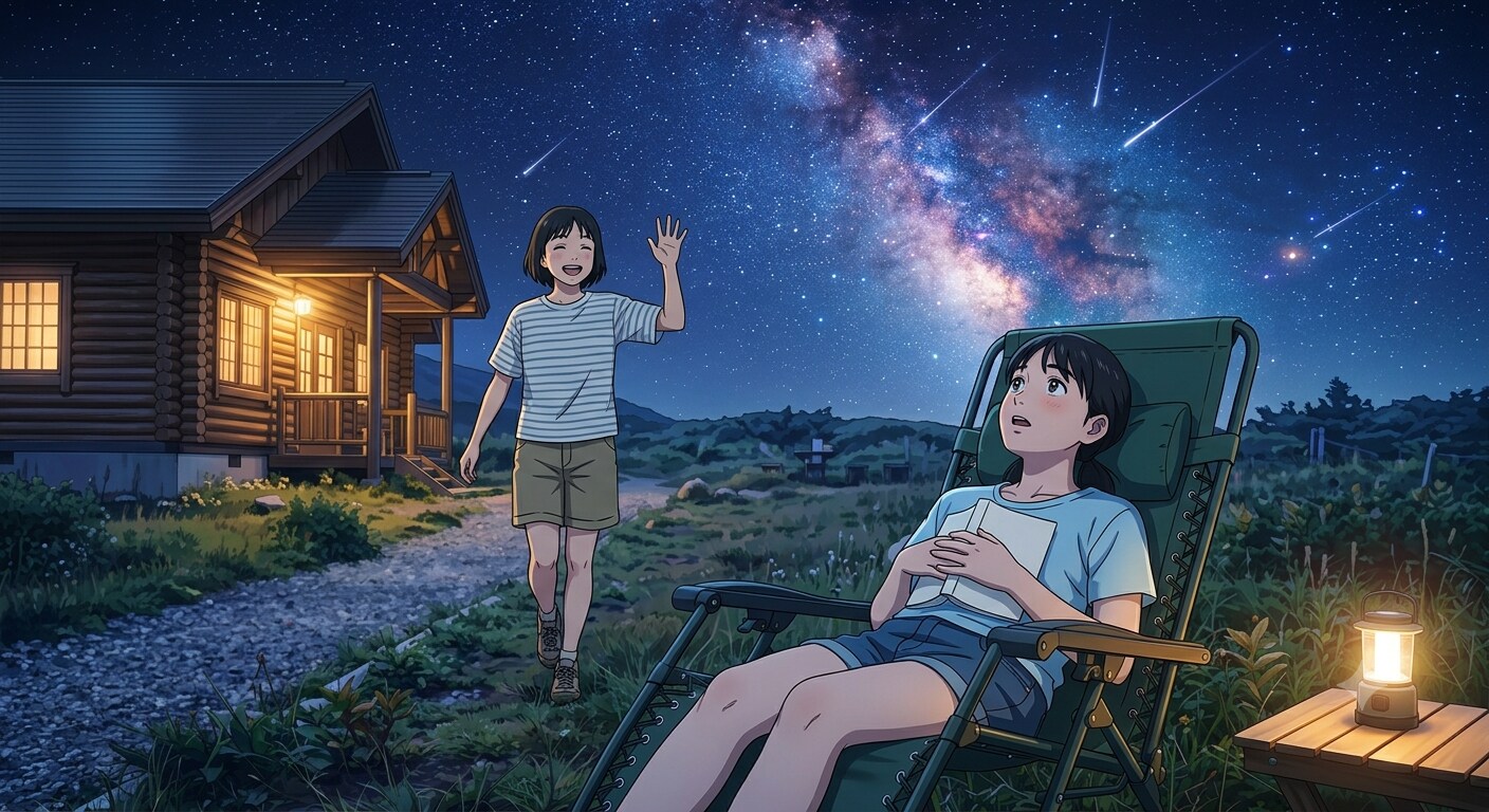 「ねえ、何してるの？」 「わたし思ってたんだ…人間はいつかあの星雲の向こう側に行けるのかなって…」 「行けるよ！行きたいと思っていればいつかね♥」