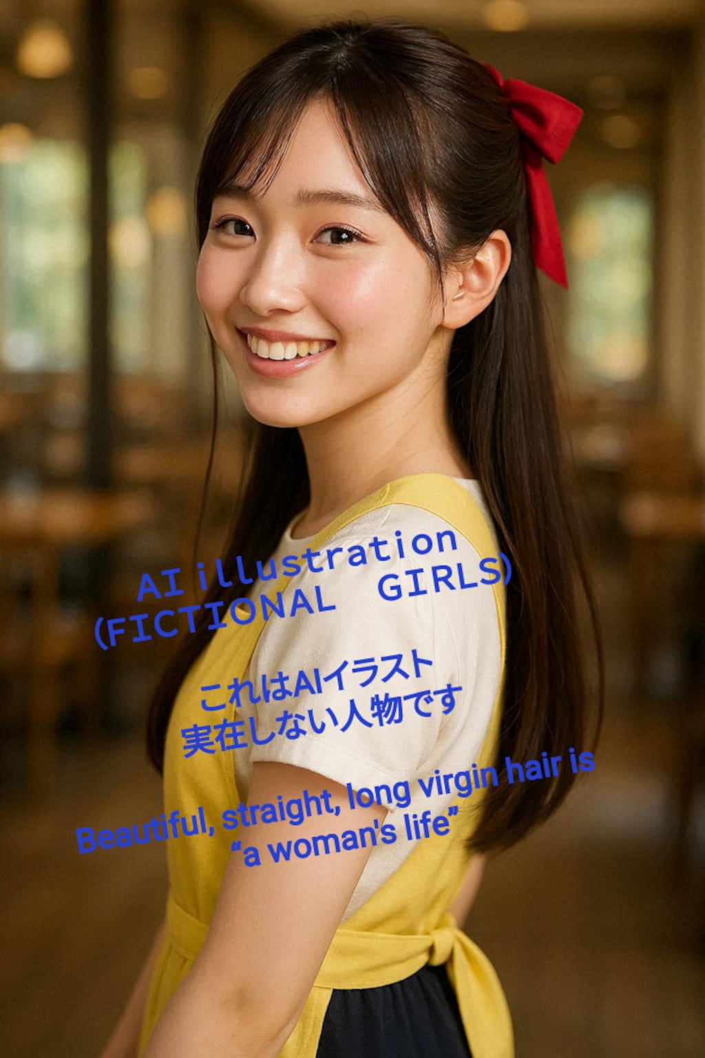 ロングヘア美少女（ハーフアップ）