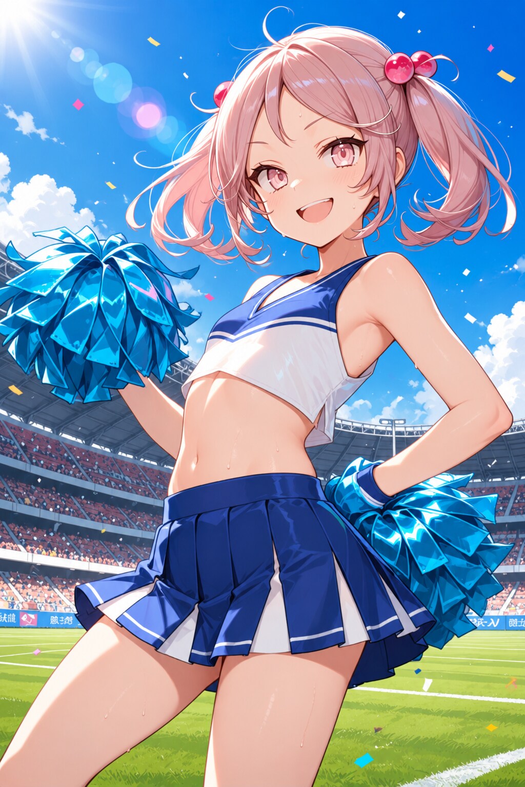 サッカーの試合を応援する漣ちゃん