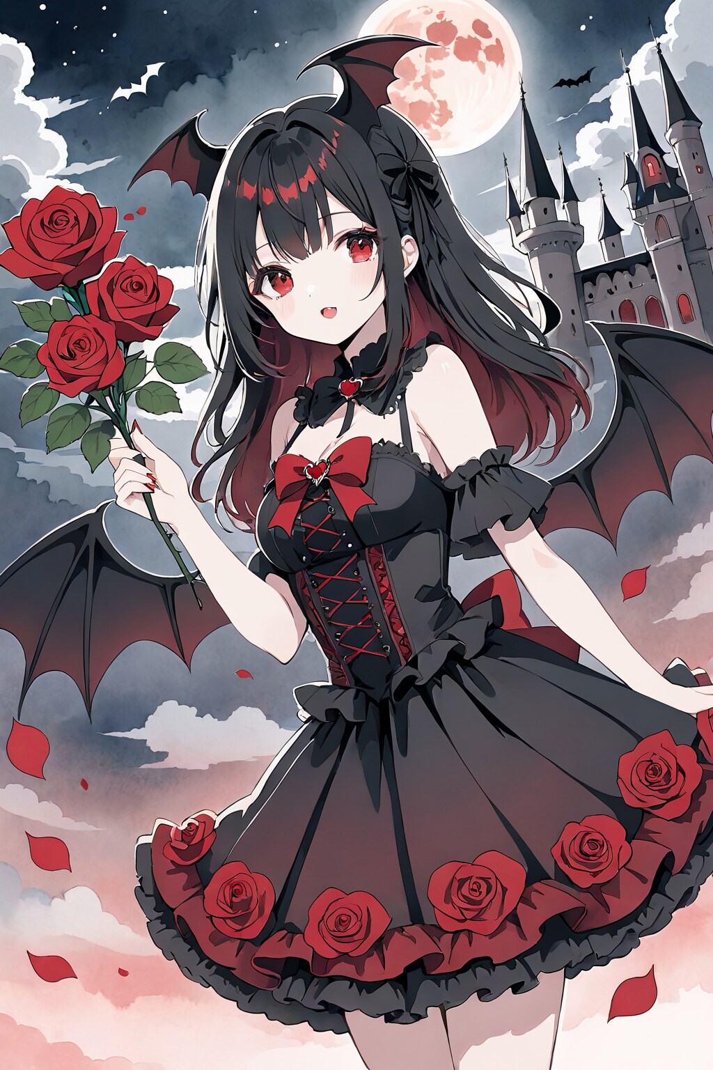 赤薔薇のドレス | の人気AIイラスト・グラビア