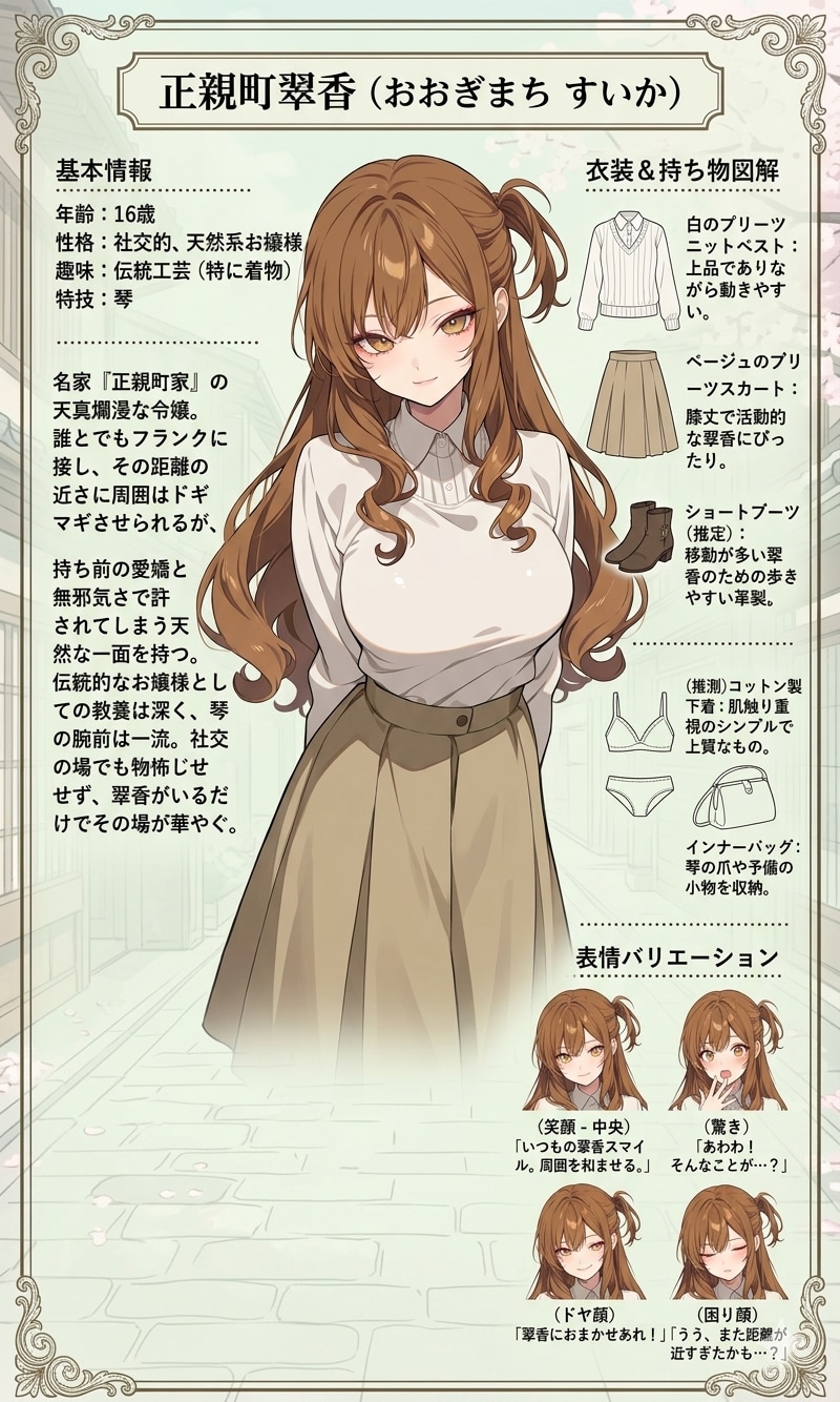 キャラクターシート（翠香） | の人気AIイラスト・グラビア