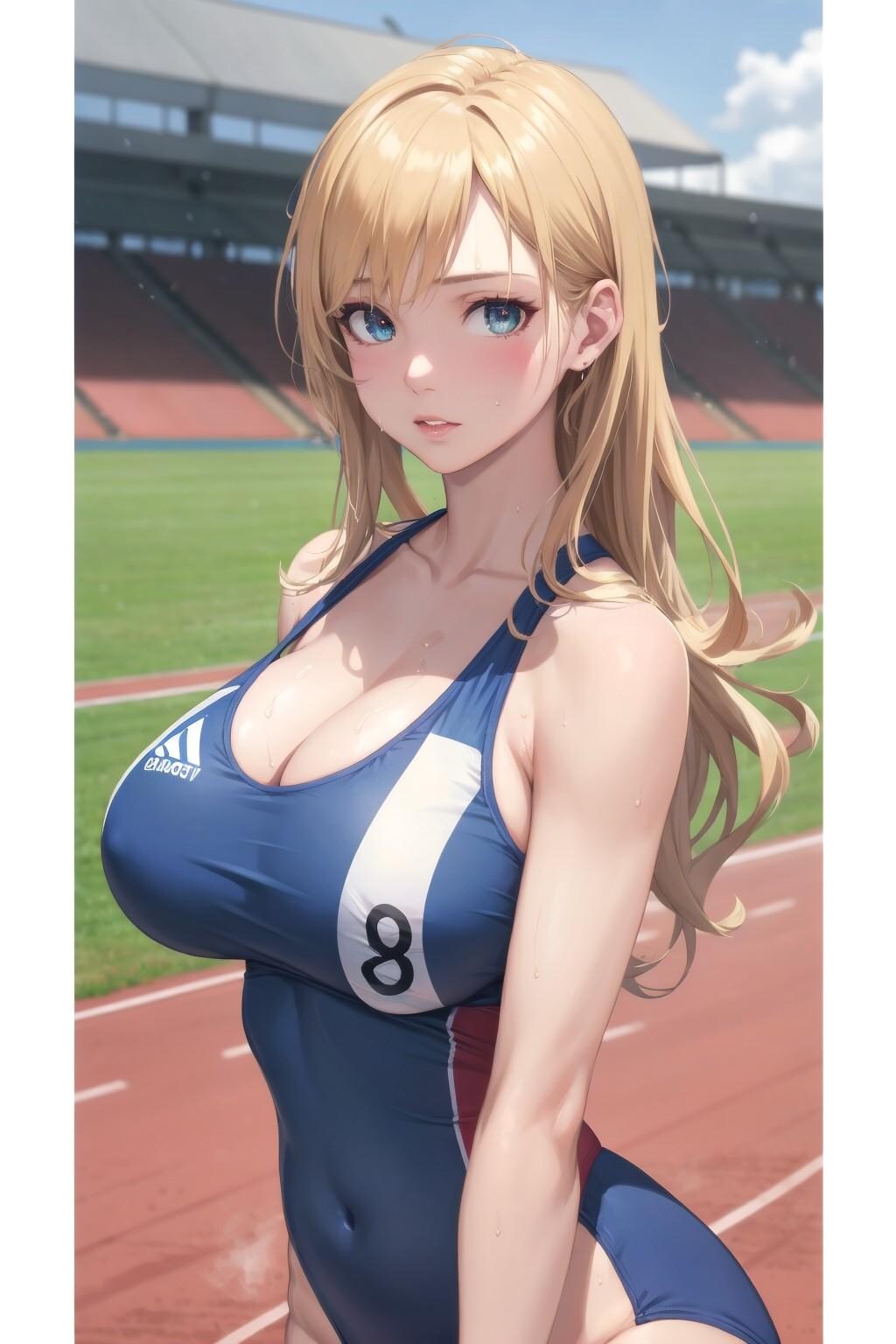 金髪おっぱいアスリート