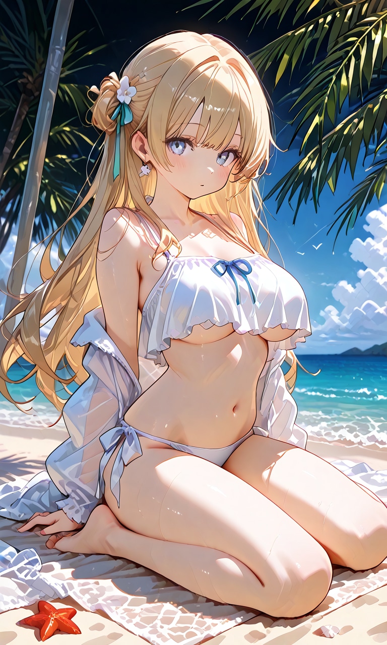 可憐な水着で