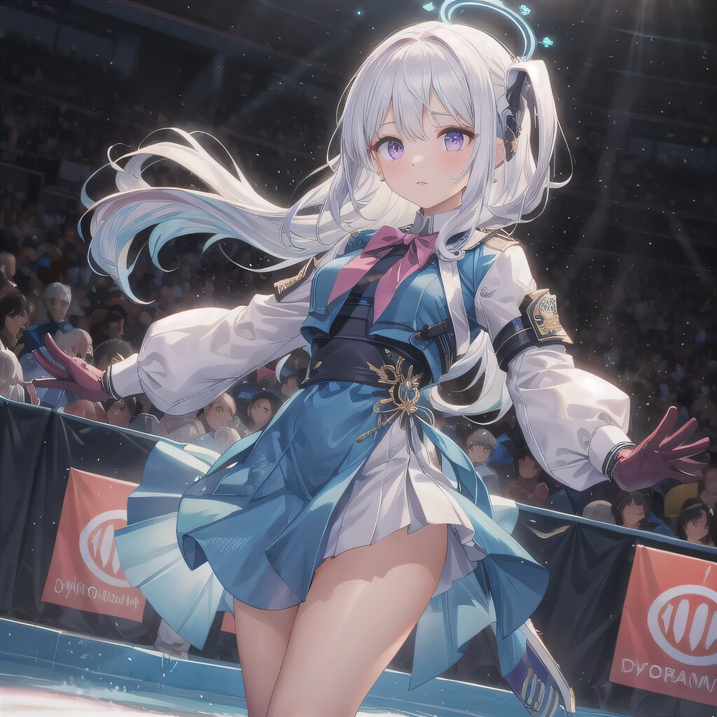 白髪ロングでアイススケートの少女６