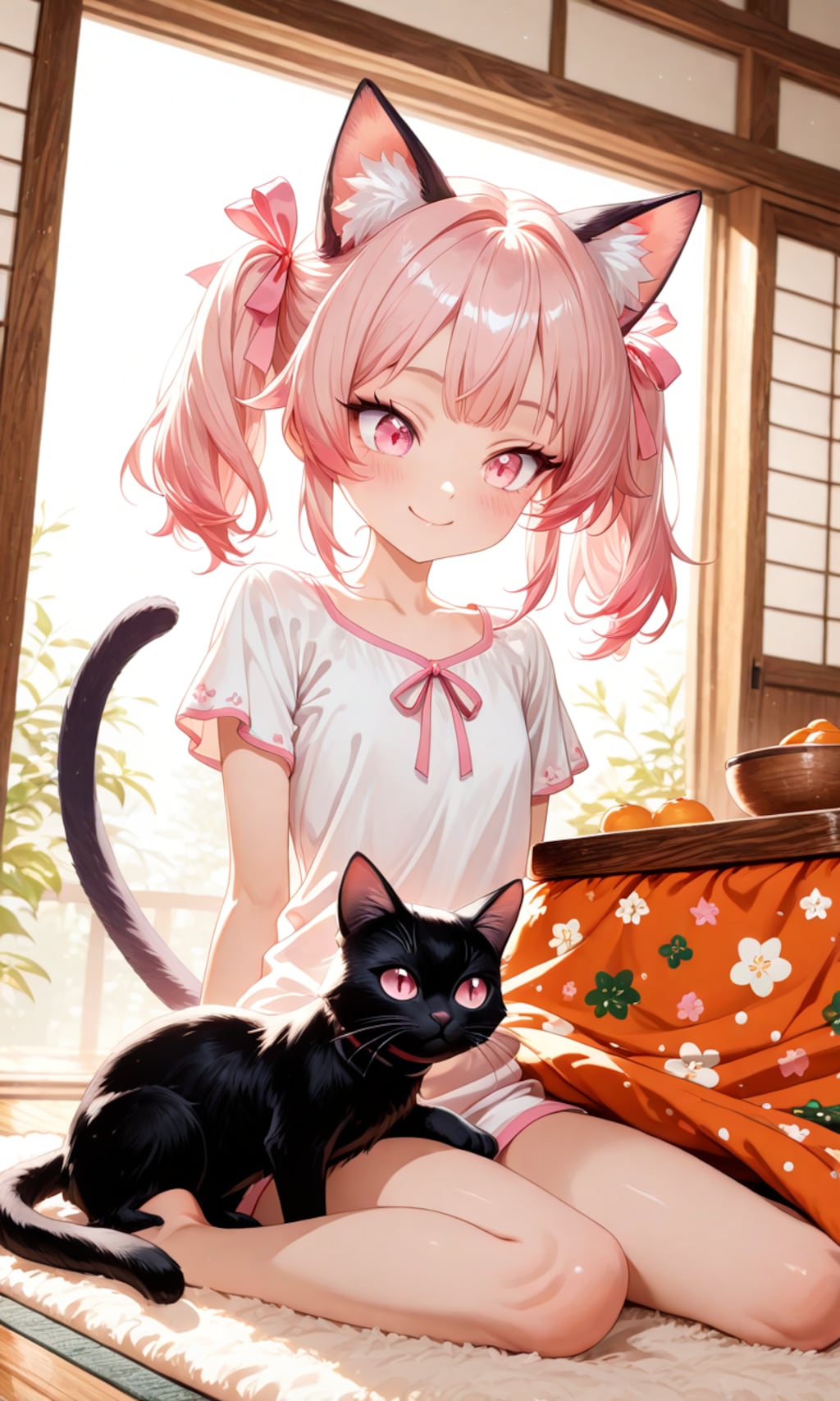 フェーレ(にゃのん)優しく見守る