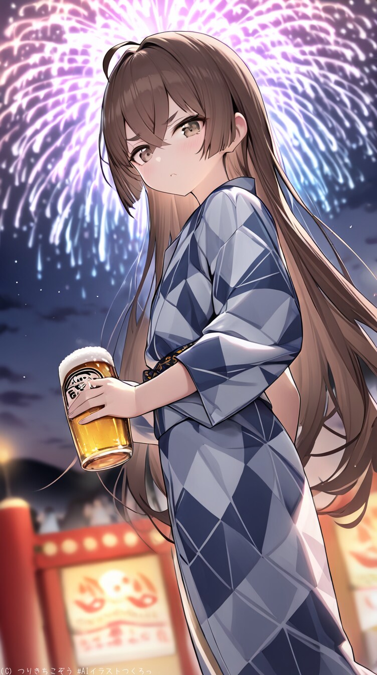 ビール片手の夏祭り〜茶弥花さんの日常の風景〜