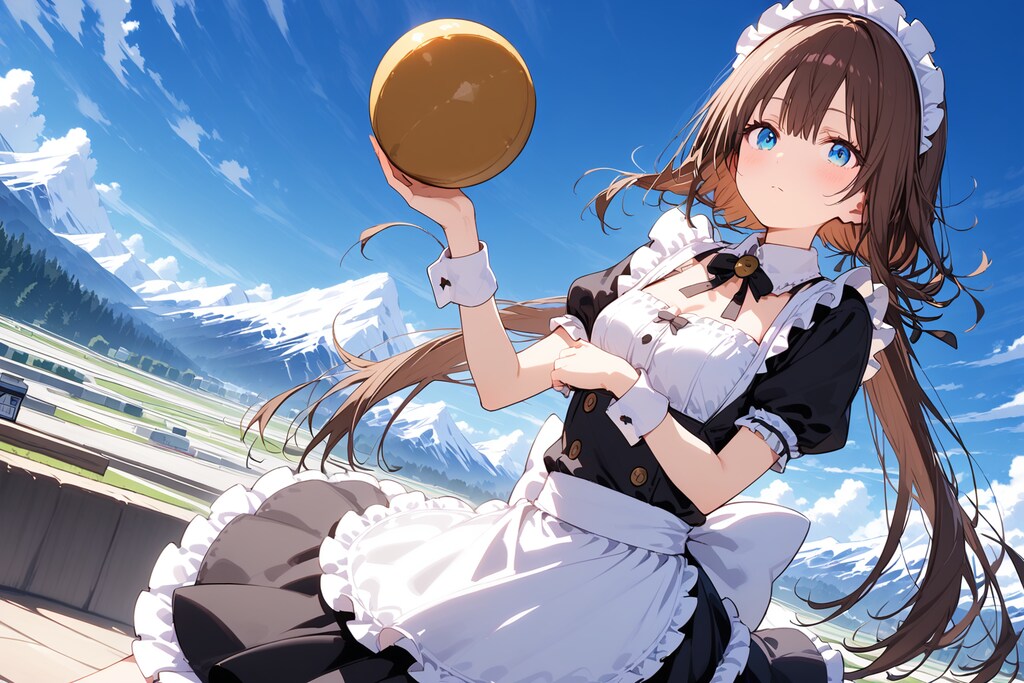 避暑地でボール遊び