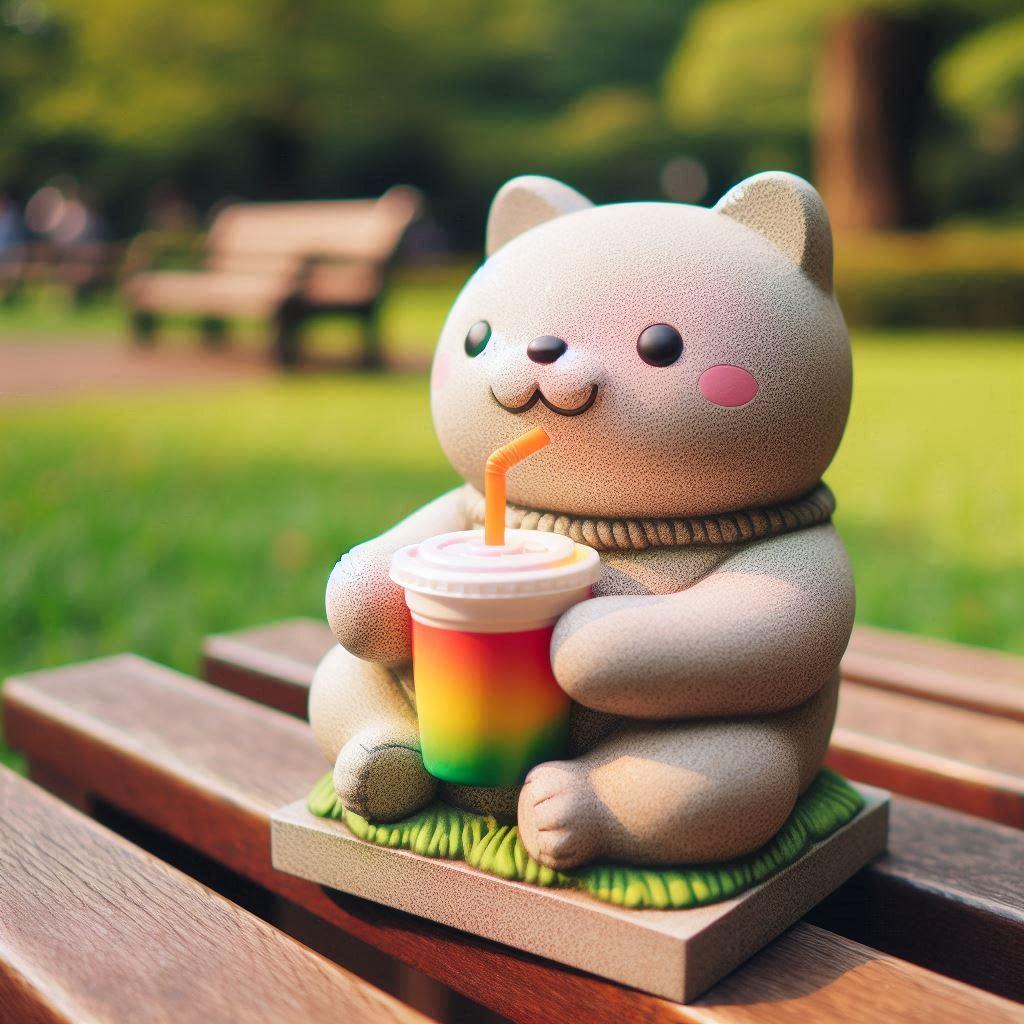 冷たい飲み物を飲むいしころ | の人気AIイラスト・グラビア