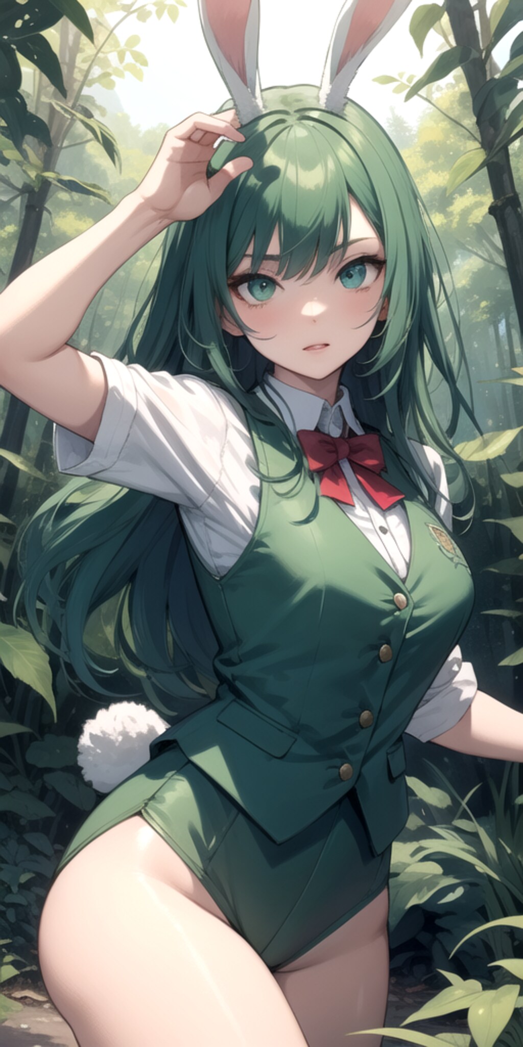 上は制服下はバニー