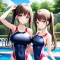 水泳部の双子 2枚目