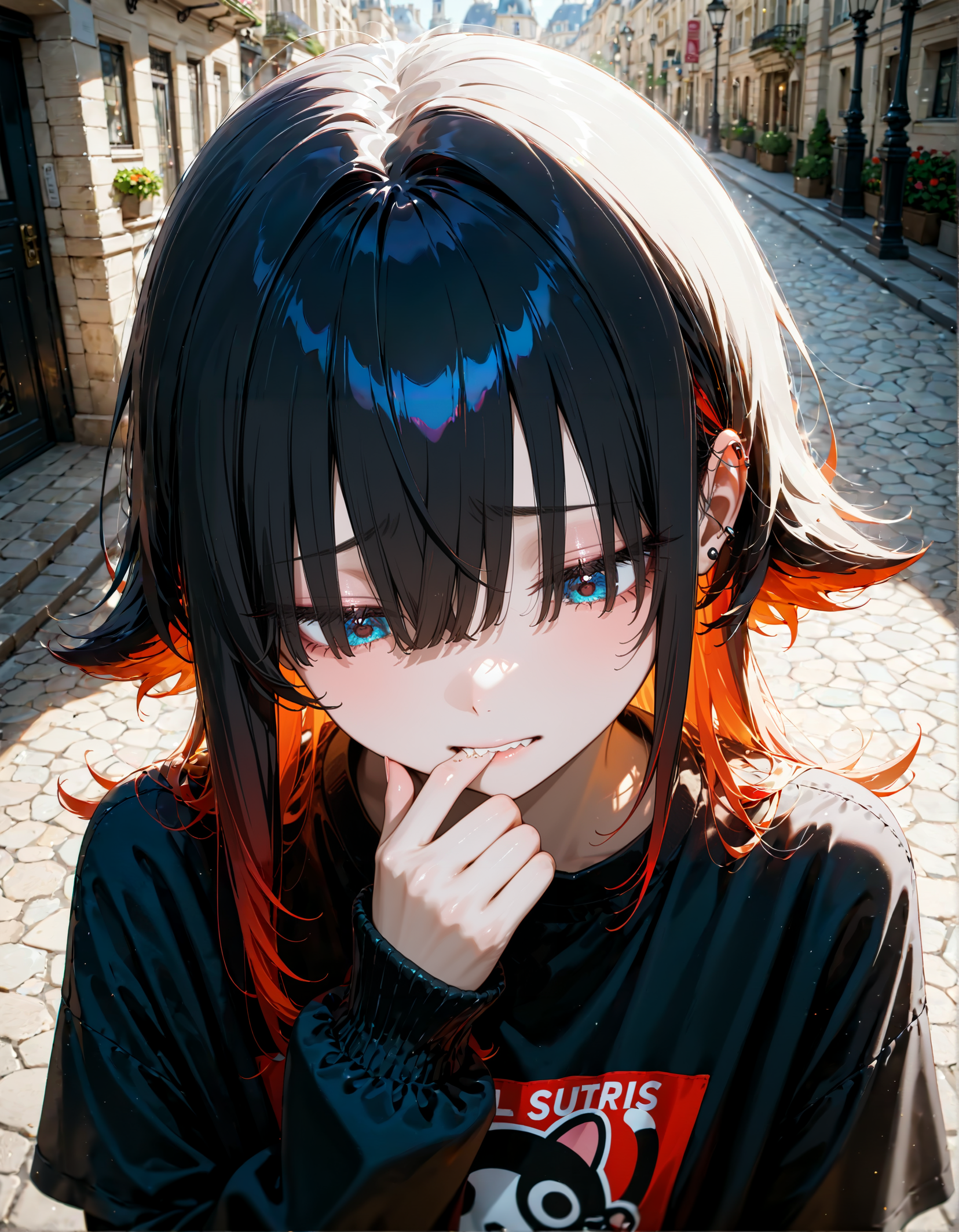 指を嚙む