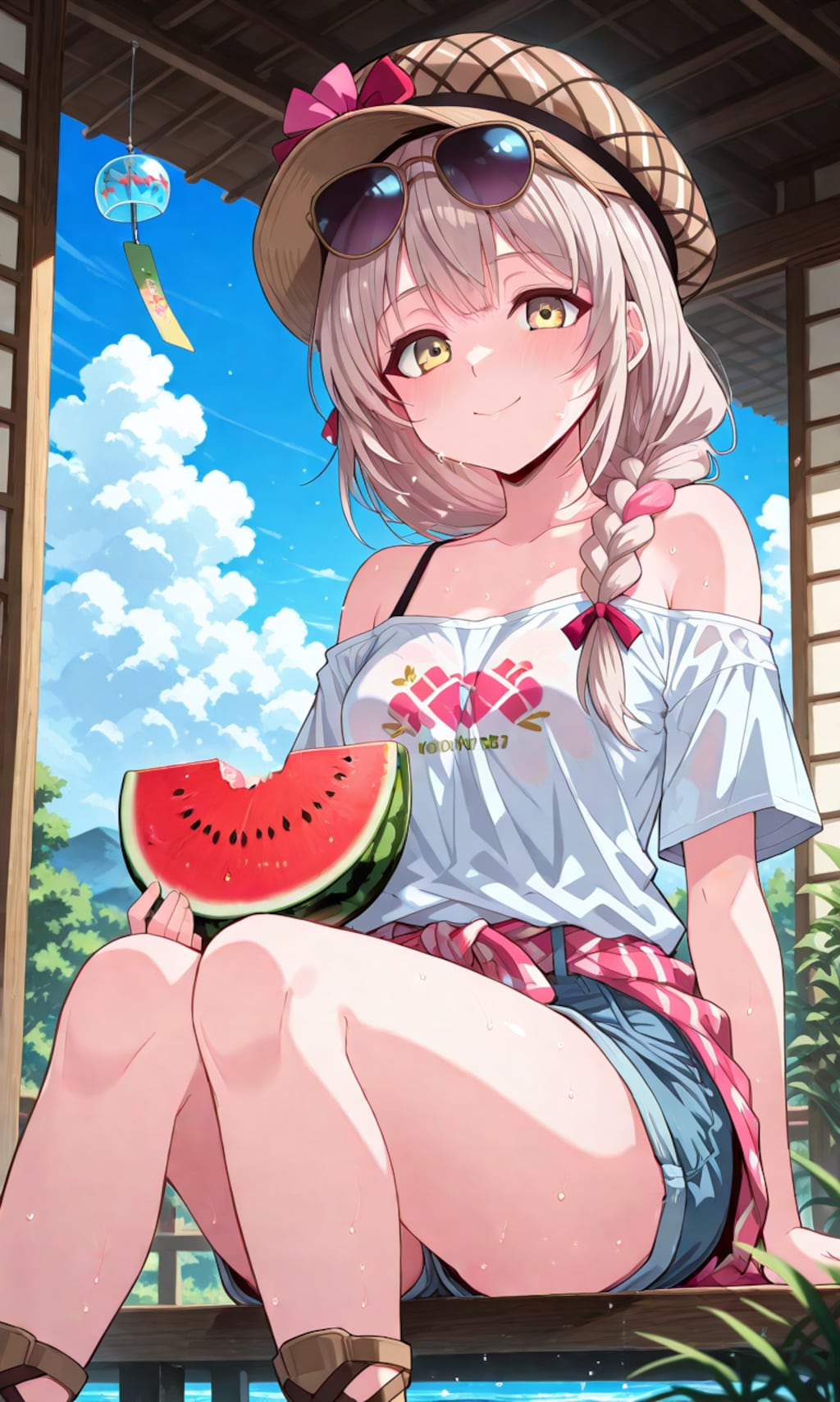 夏とスイカと少女