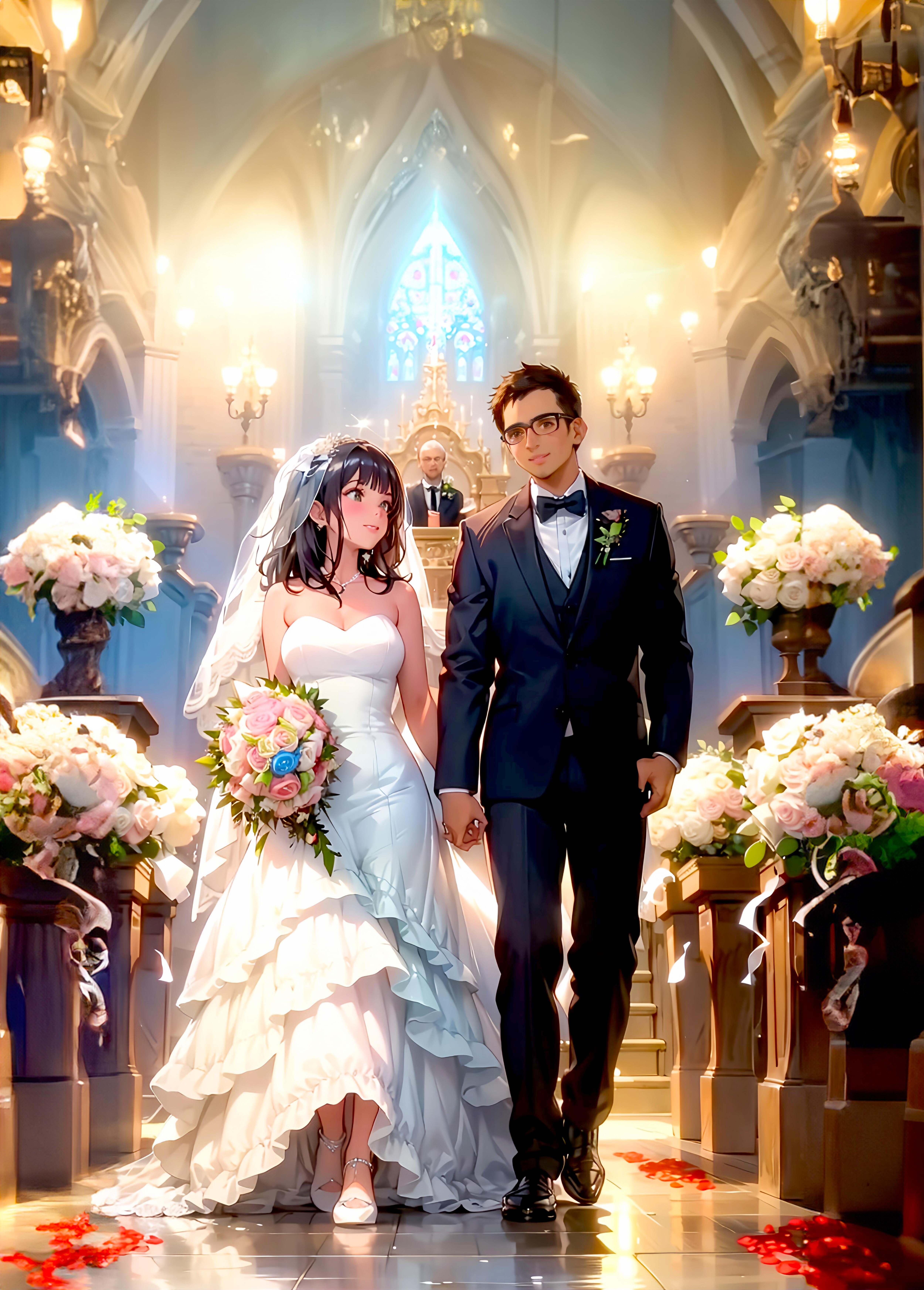 二人だけのウエディング　Topaz | の人気AIイラスト・グラビア