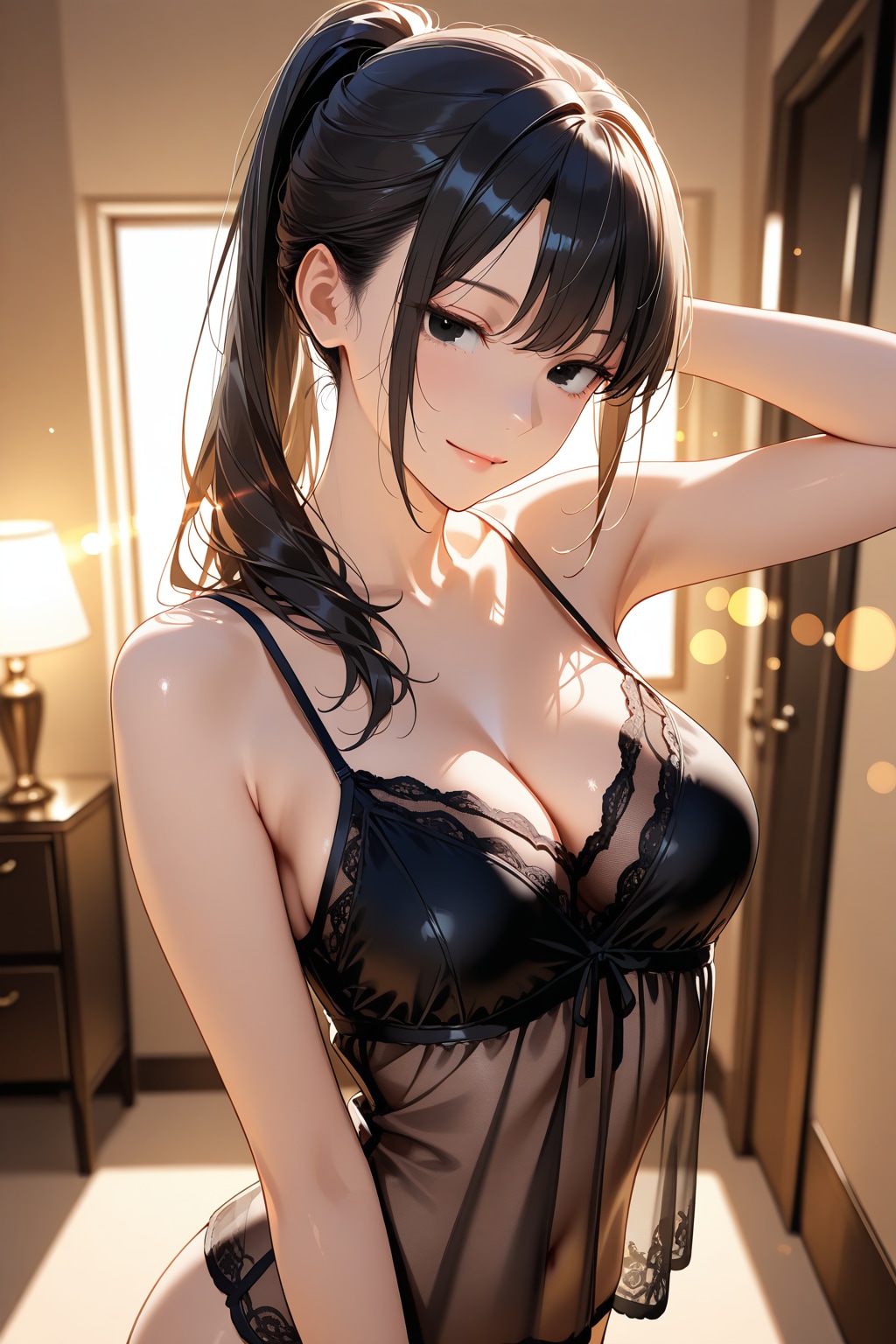 シースルー・キャミソール♡　着こなし完璧なモデルのお姉さん