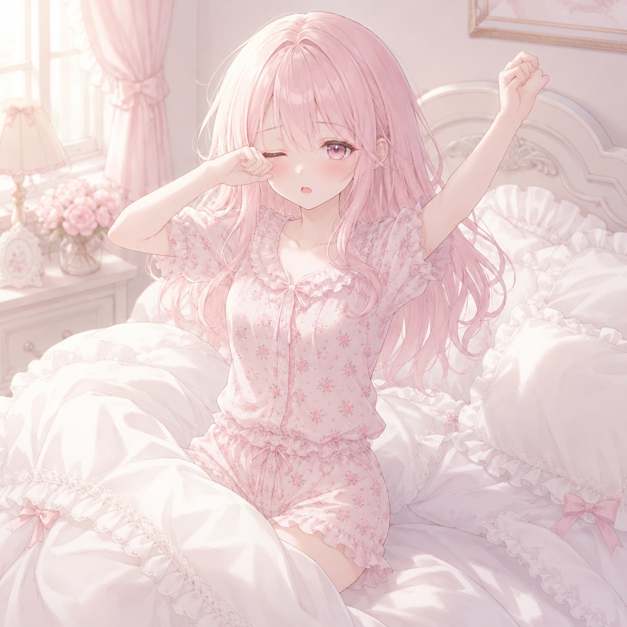 おはよー☀️（ピンクちゃん）