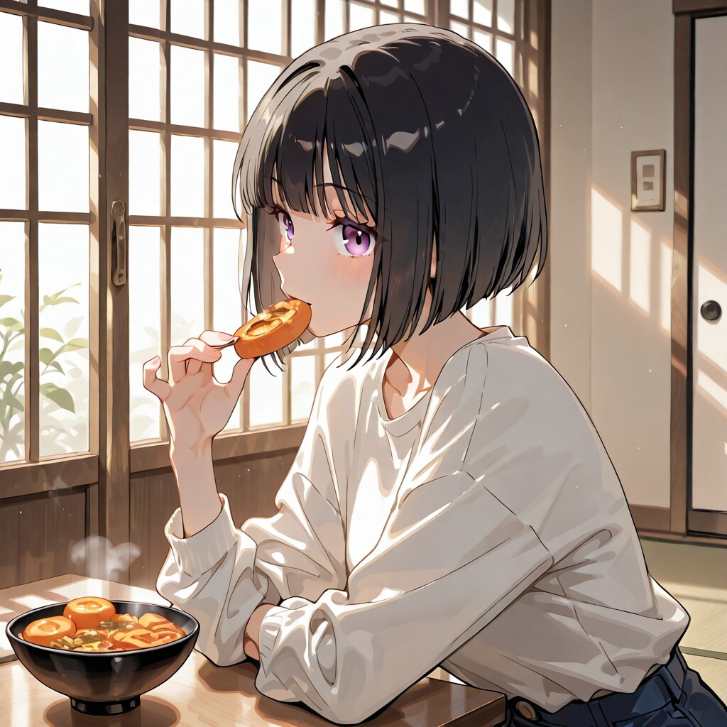 謎フードを食べるボブ