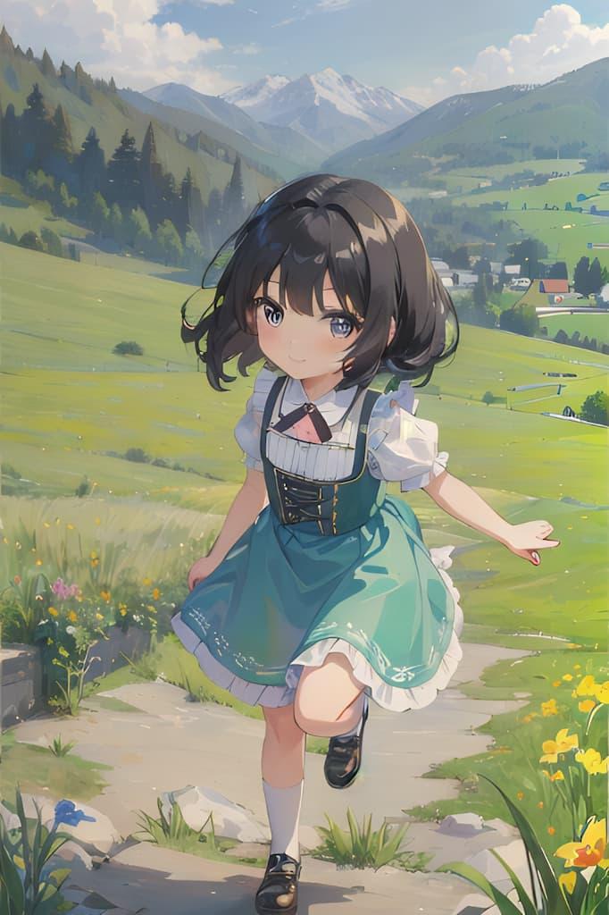大自然の中の少女