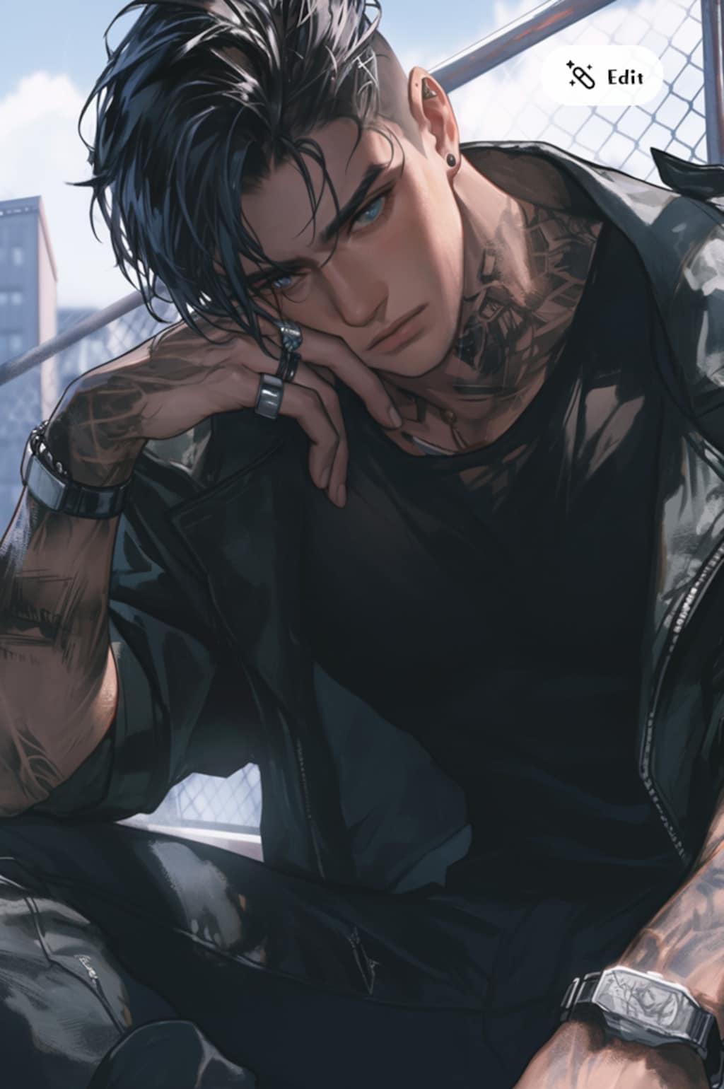 タトゥーの男
