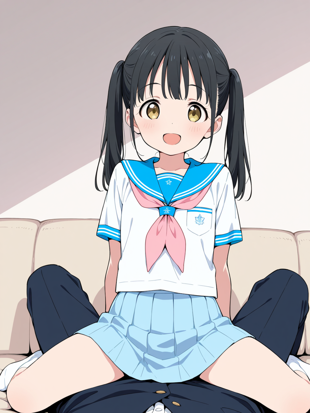 おにいちゃんのお膝に乗ってみた