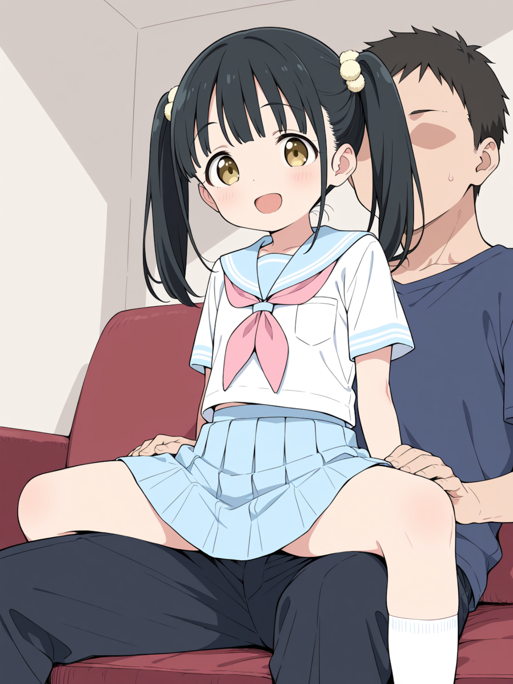 おにいちゃんのお膝に乗ってみた