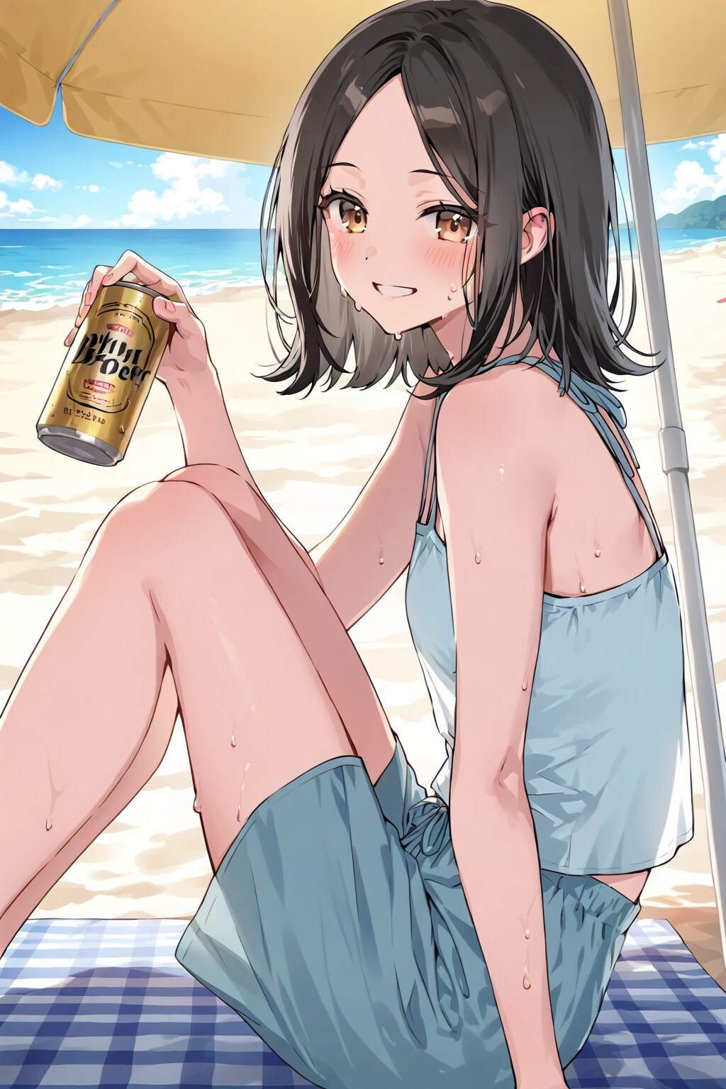 ビールを飲む女１２