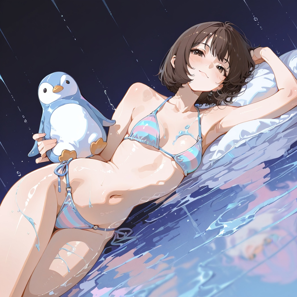 氷塊の涼光とペンギンちゃん