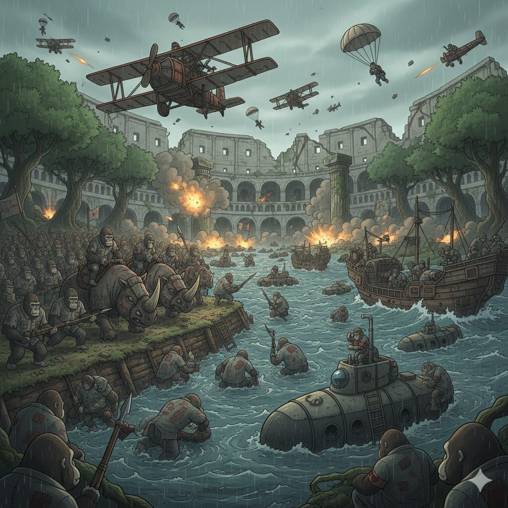 総攻撃のセンチメンタルゴリラ軍 | の人気AIイラスト・グラビア