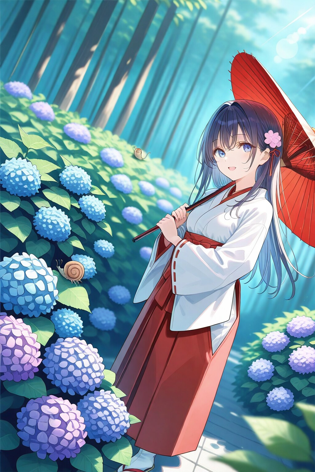 紫陽花とかたつむり