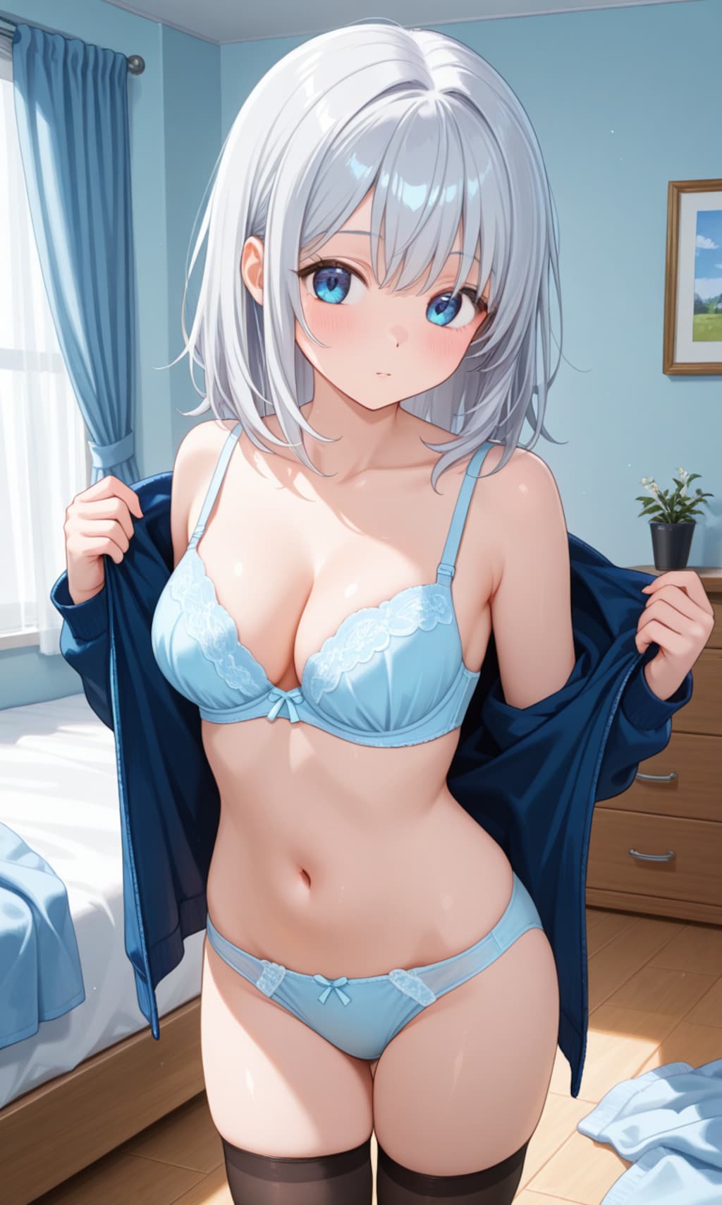 銀髪ちゃんのぬぎぬぎグラビア