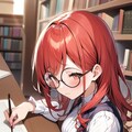 図書館で赤髪ちゃん 2枚目